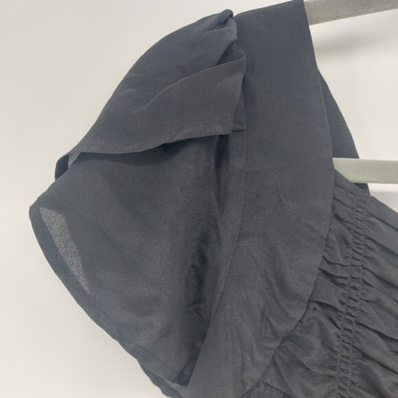 Royal Project Silk Black Short Sleeve Blouse size medium - Picture 2 of 6